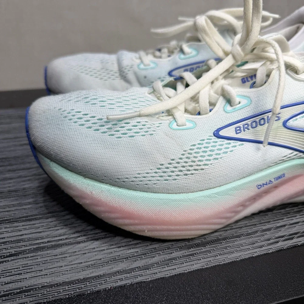 Brooks Glycerin 22 Shoes - Women 10.5 - White Blue Pink Running 1204341B110